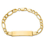 Afbeelding in Gallery-weergave laden, 14k Yellow Gold Figaro Link ID Nameplate Bracelet Personalized Engraved
