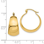 Load image into Gallery viewer, 14k Yellow Gold Classic Tapered Hoop Earrings
