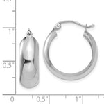 Load image into Gallery viewer, 14k White Gold Classic Round Hoop Earrings Click Top
