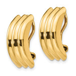 Load image into Gallery viewer, 14K Yellow Gold Non Pierced Fancy Clip On Huggie J Hoop Earrings
