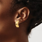 Ladda upp bild till gallerivisning, 14K Yellow Gold Non Pierced Fancy Clip On Huggie J Hoop Earrings

