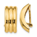 Carregar imagem no visualizador da galeria, 14K Yellow Gold Non Pierced Fancy Clip On Huggie J Hoop Earrings
