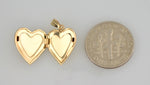 Load image into Gallery viewer, 14k Yellow Gold 13mm Children Heart Chai Locket Pendant Charm Necklace Engraved Personalized Monogram
