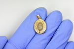 Load image into Gallery viewer, 14k Yellow Gold 14mm x 17mm Floral Oval Locket Pendant Charm
