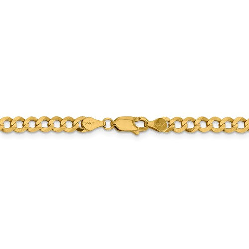 14k yellow gold 4.70mm flat cuban link bracelet anklet choker necklace pendant chain