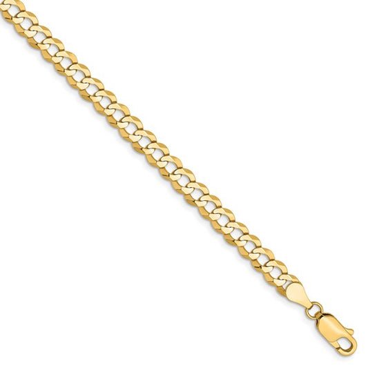 14k yellow gold 4.70mm flat cuban link bracelet anklet choker necklace pendant chain