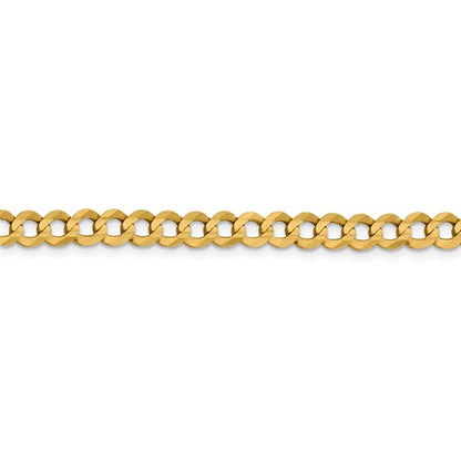 14k yellow gold 5.9mm flat cuban link bracelet anklet choker necklace pendant chain