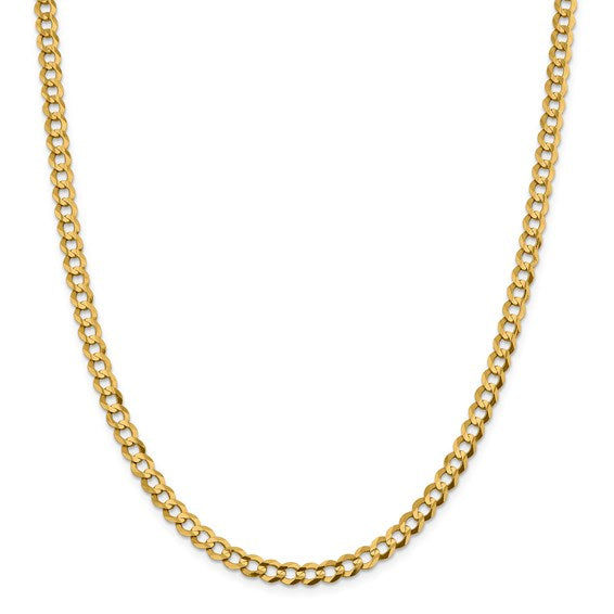 14k yellow gold 5.9mm flat cuban link bracelet anklet choker necklace pendant chain