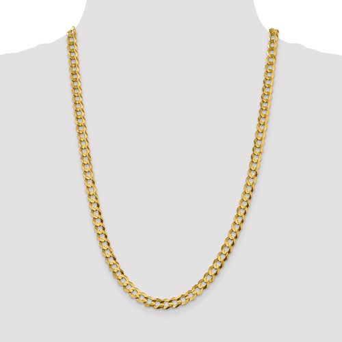 14k yellow gold 7.2mm flat cuban link bracelet anklet choker necklace pendant chain
