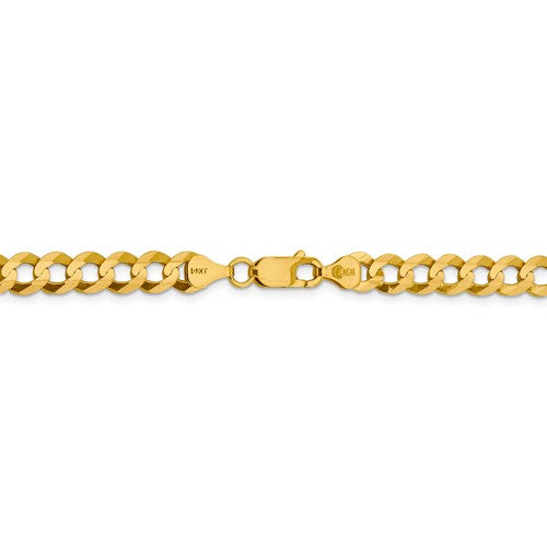 14k yellow gold 7.2mm flat cuban link bracelet anklet choker necklace pendant chain