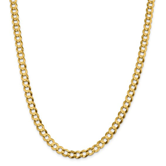 14k yellow gold 7.2mm flat cuban link bracelet anklet choker necklace pendant chain