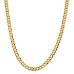 Indlæs billede til gallerivisning 14K Yellow Gold 7.2mm Flat Cuban Link Bracelet Anklet Choker Necklace Pendant Chain
