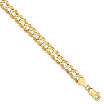 Ladda upp bild till gallerivisning, 14K Yellow Gold 7.2mm Flat Cuban Link Bracelet Anklet Choker Necklace Pendant Chain
