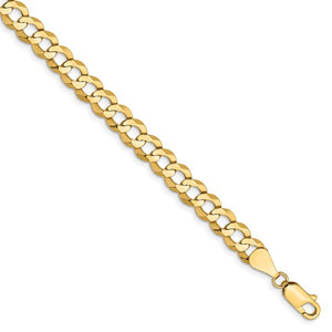 14K Yellow Gold 7.2mm Flat Cuban Link Bracelet Anklet Choker Necklace Pendant Chain