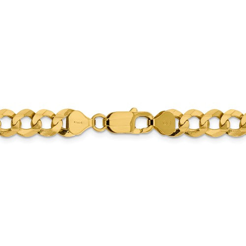14k yellow gold 8.3mm flat cuban link bracelet anklet choker necklace pendant chain