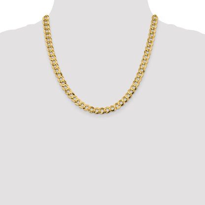 14k yellow gold 8.3mm flat cuban link bracelet anklet choker necklace pendant chain