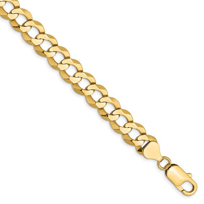 14k yellow gold 8.3mm flat cuban link bracelet anklet choker necklace pendant chain
