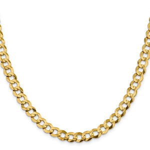 14K Yellow Gold 8.3mm Flat Cuban Link Bracelet Anklet Choker Necklace Pendant Chain
