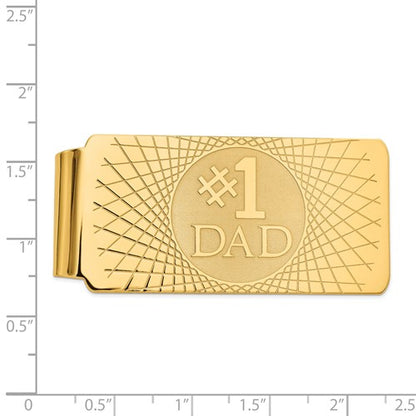 14k solid yellow gold number 1 dad money clip personalized engraved monogram