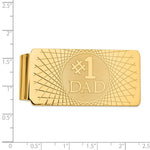 Ladda upp bild till gallerivisning, 14k Solid Yellow Gold Number 1 Dad Money Clip Personalized Engraved Monogram
