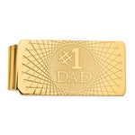 Load image into Gallery viewer, 14k Solid Yellow Gold Number 1 Dad Money Clip Personalized Engraved Monogram
