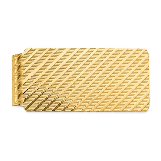 14k solid yellow gold textured money clip