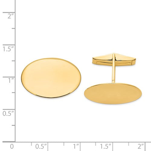14k yellow gold oval cufflinks cuff links engraved personalized monogram