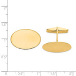 Charger l&#39;image dans la galerie, 14k Yellow Gold Oval Cufflinks Cuff Links Engraved Personalized Monogram
