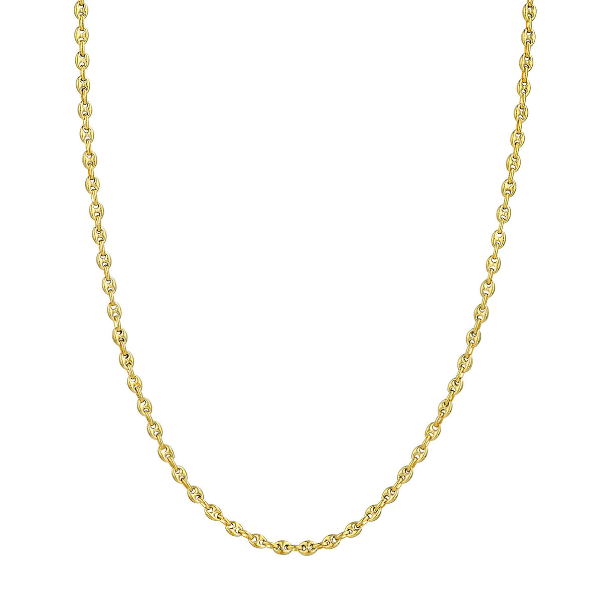 14k yellow gold 4.5mm puff mariner bracelet anklet choker necklace pendant chain