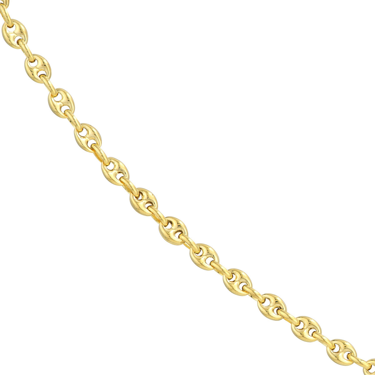14k yellow gold 3.7mm puff mariner bracelet anklet choker necklace pendant chain