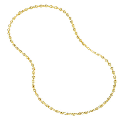 14k yellow gold 4.5mm puff mariner bracelet anklet choker necklace pendant chain
