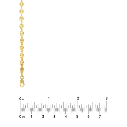 14k yellow gold 4.5mm puff mariner bracelet anklet choker necklace pendant chain