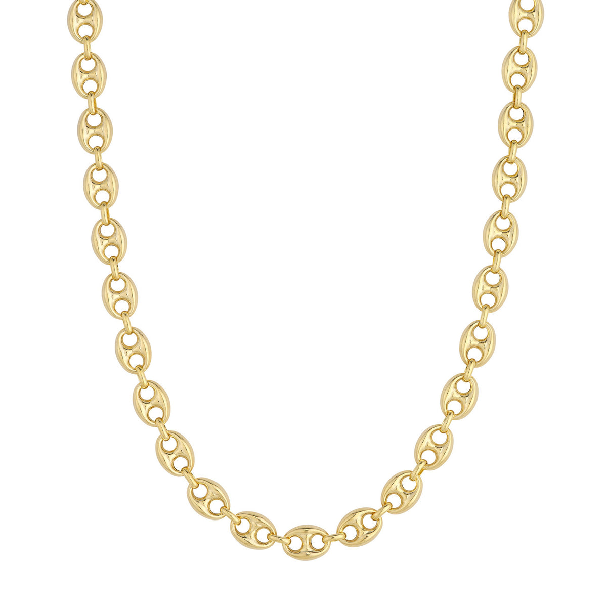 14k yellow gold 10mm puff mariner bracelet anklet choker necklace pendant chain