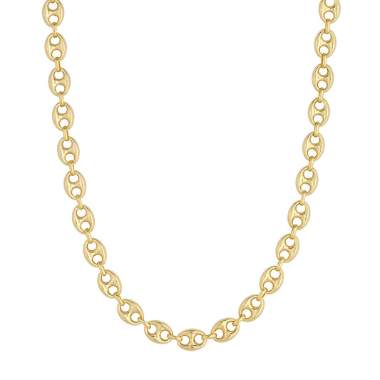 14k yellow gold 10mm puff mariner bracelet anklet choker necklace pendant chain