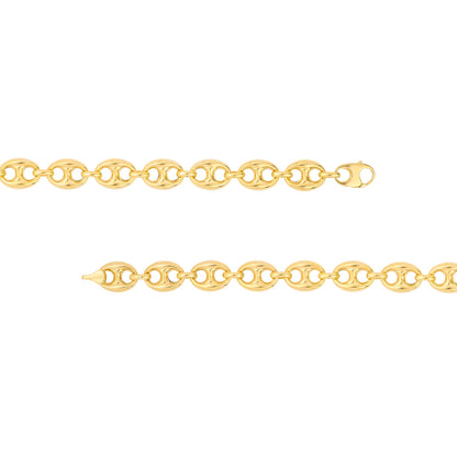 14k yellow gold 10mm puff mariner bracelet anklet choker necklace pendant chain