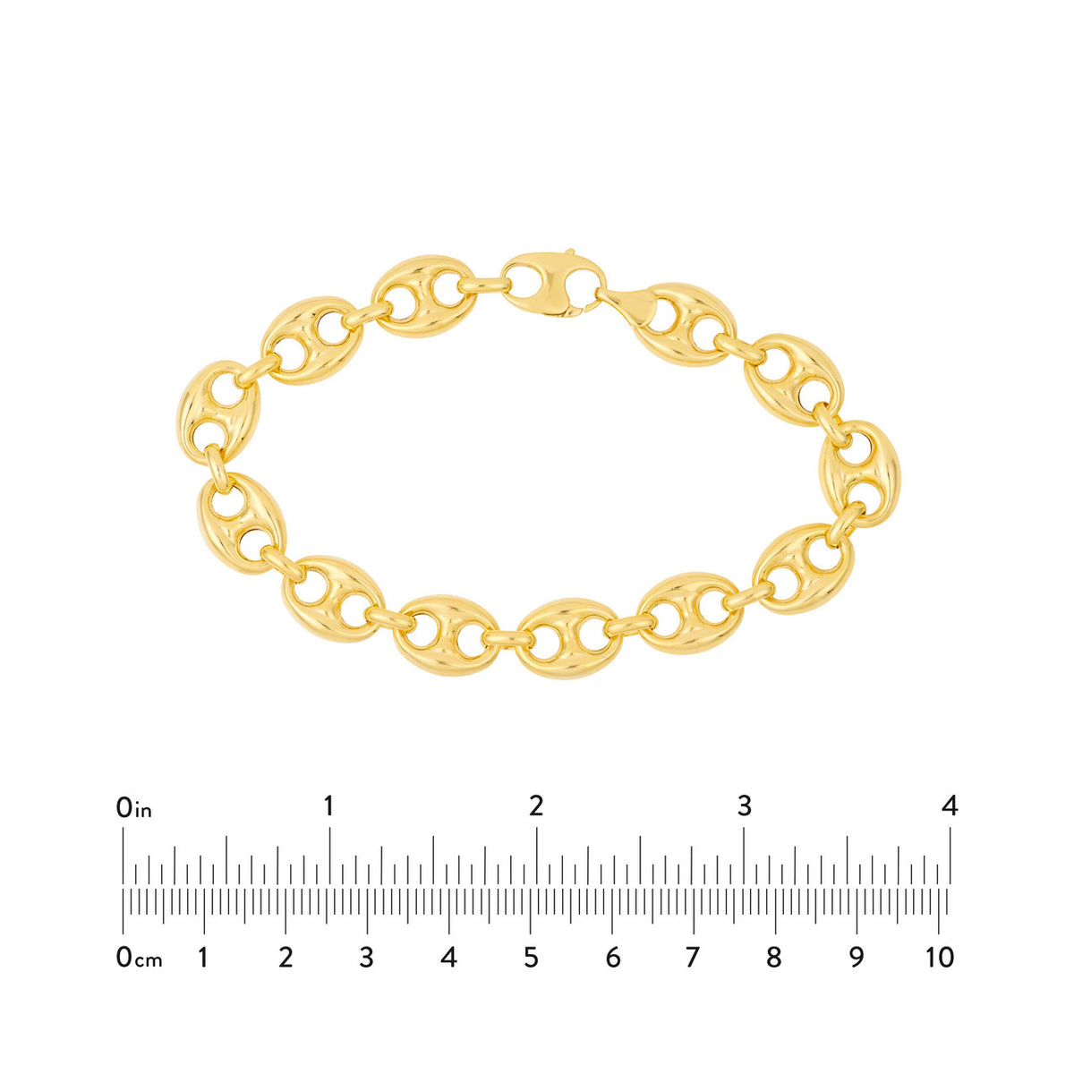 14k yellow gold 10mm puff mariner bracelet anklet choker necklace pendant chain