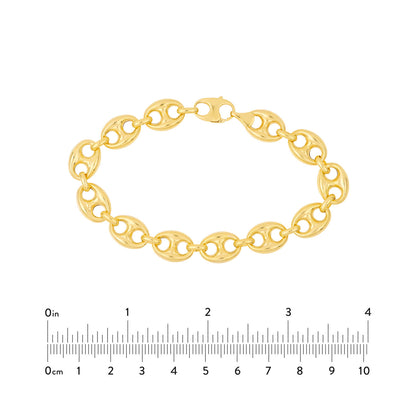 14k yellow gold 10mm puff mariner bracelet anklet choker necklace pendant chain