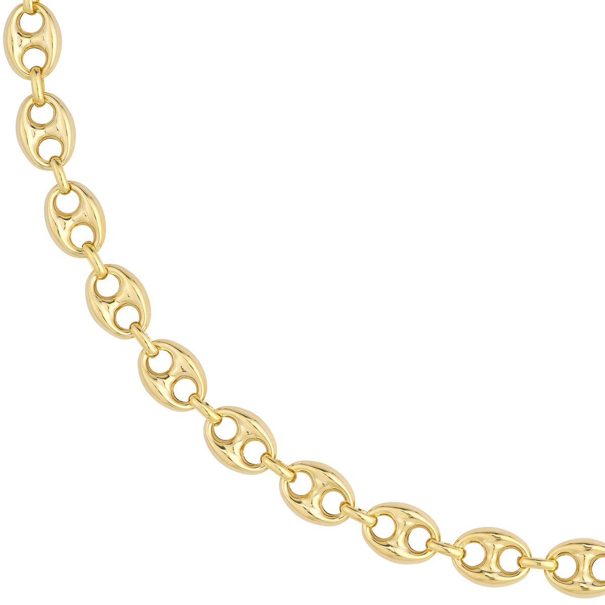 14k yellow gold 10mm puff mariner bracelet anklet choker necklace pendant chain