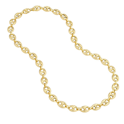 14k yellow gold 10mm puff mariner bracelet anklet choker necklace pendant chain