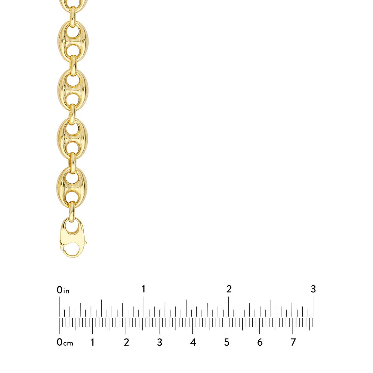 14k yellow gold 10mm puff mariner bracelet anklet choker necklace pendant chain