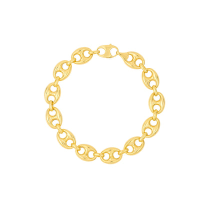 14k yellow gold 10mm puff mariner bracelet anklet choker necklace pendant chain
