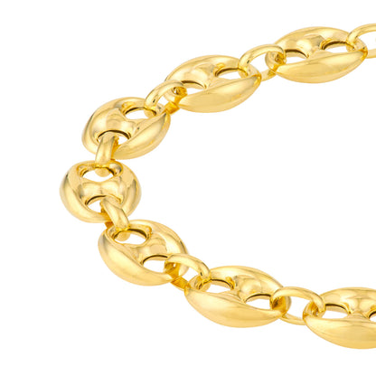 14k yellow gold 10mm puff mariner bracelet anklet choker necklace pendant chain