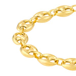 Afbeelding in Gallery-weergave laden, 14K Yellow Gold 10mm Puff Mariner Bracelet Anklet Choker Necklace Pendant Chain
