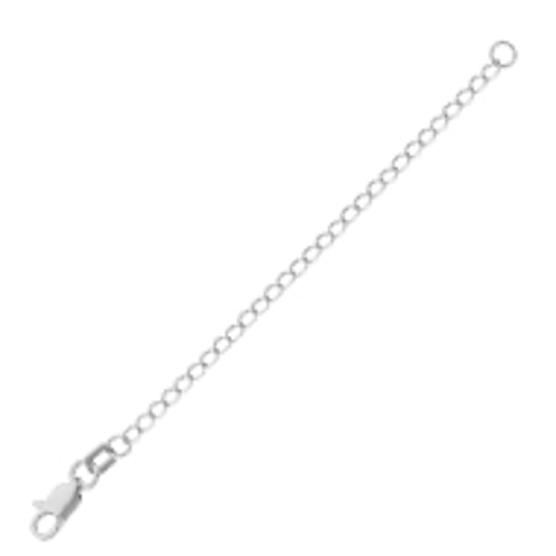 18k 14k 10k Yellow Rose White Gold or Sterling Silver 1.6mm Cable Chain Extender 3 inches with Lobster Clasp