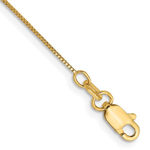 14K Yellow Gold 0.5mm Box Bracelet Anklet Choker Necklace Pendant Chain