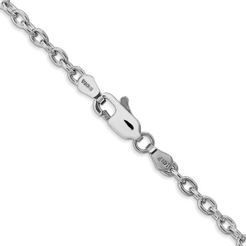 14k White Gold 3.2mm Cable Bracelet Anklet Choker Necklace Pendant Chain