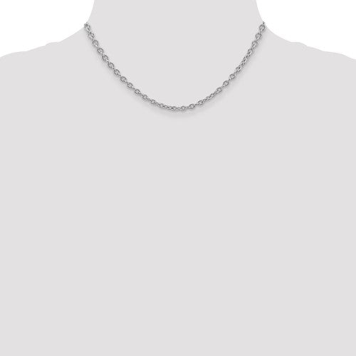 14k white gold 3.2mm cable bracelet anklet choker necklace pendant chain