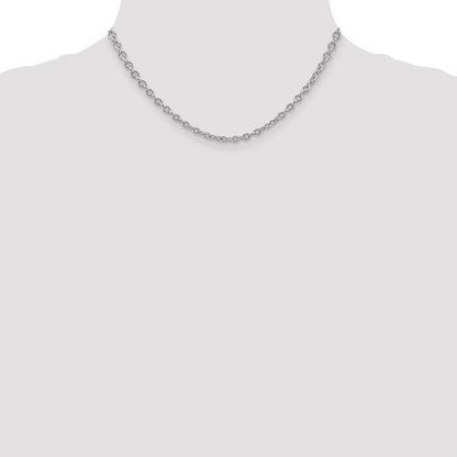 14k white gold 3.2mm cable bracelet anklet choker necklace pendant chain