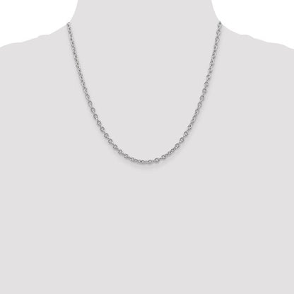 14k white gold 3.2mm cable bracelet anklet choker necklace pendant chain