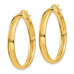 Lataa kuva Galleria-katseluun, 14k Yellow Gold Round Square Tube Hoop Earrings 30mm x 4mm
